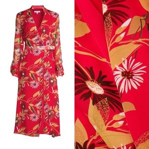Equipment Andrese Floral Silk Wrap Dress